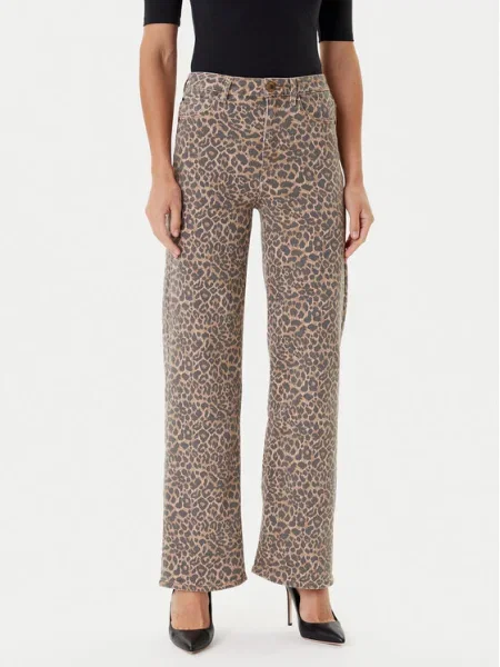 Guess Blugi Wide Leg maro