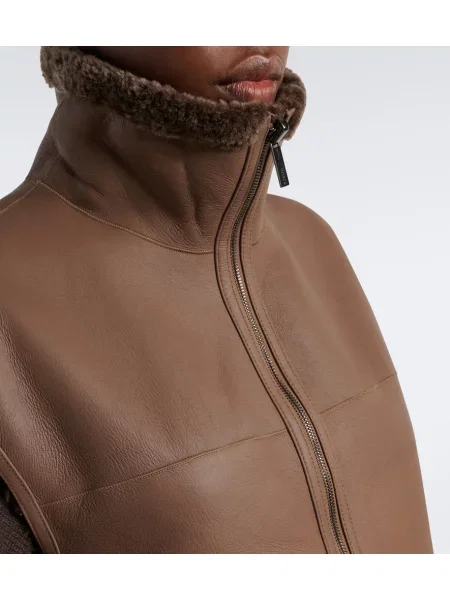 Reversibil vestă Joseph din piele maro
