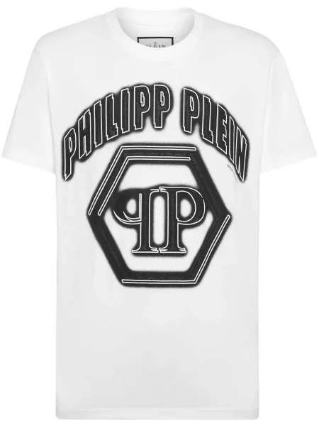 Tricou Philipp Plein cu imagine alb