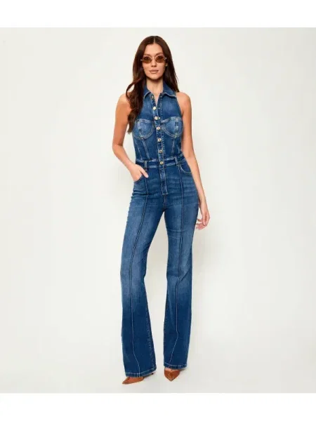 Elisabetta Franchi Denim salopetă albastru