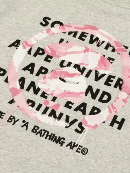 Tricou Aape By A Bathing Ape cu imagine gri