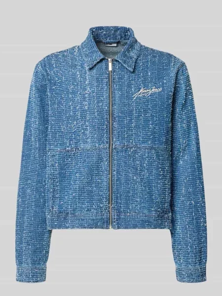 Kurtka o kroju regular fit z tkaniny stylizowanej na denim z fakturowanym wzorem Karl Kani niebieska