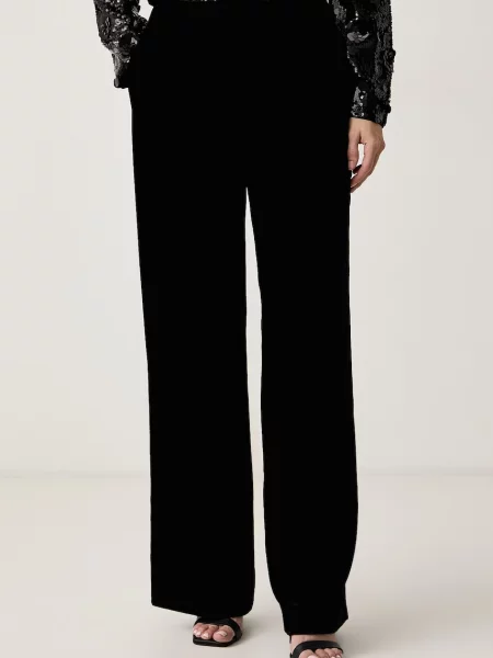 Weekend Max Mara spodnie welurowe WKIEDRO czarne