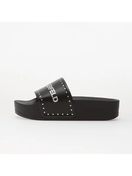 Сникърси Karl Lagerfeld Kondo Maxi Ii Stud Border Slide Black PU w/ Silver EUR 36 черно