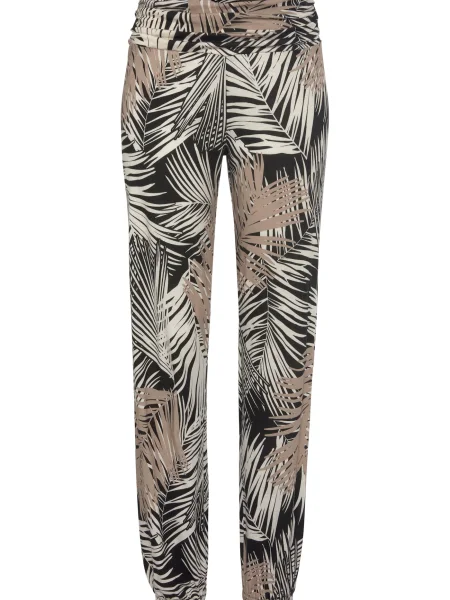 BUFFALO Pantaloni largi bej / negru alb