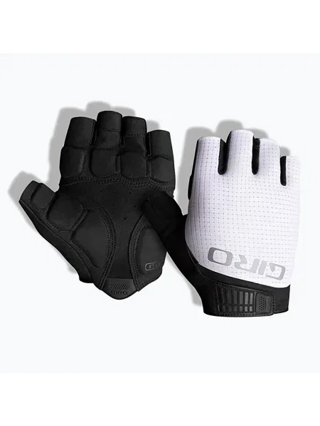 Mănuși de ciclism pentru bărbați Giro Bravo Gel II white alb