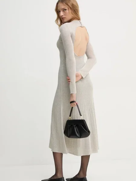 Сукня AERON PAVLOVA maxi розкльошена бежевий