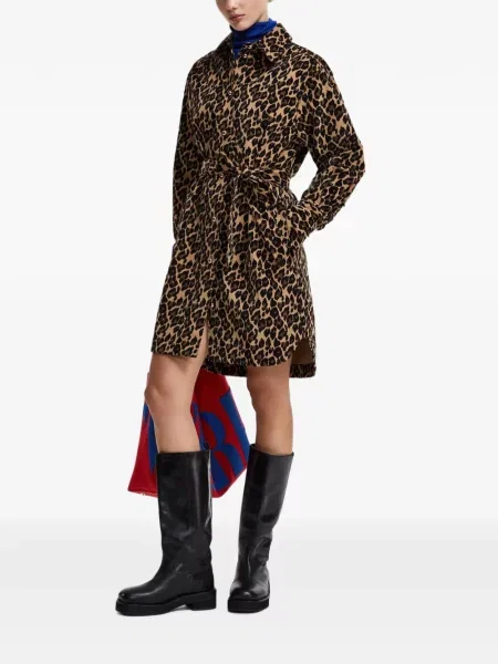 Raštuota marškininė suknelė Essentiel Antwerp leopardinė ruda