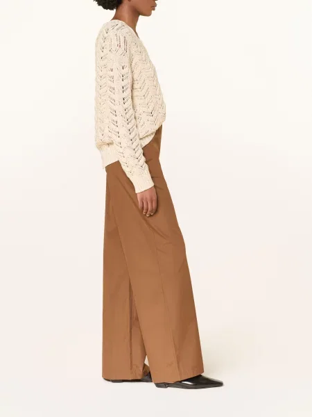 Max Mara Studio Spodnie Kobieta L Farea Trousers brązowy