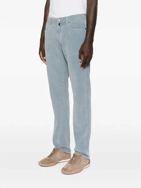 Pantaloni Incotex de catifea cord albastru