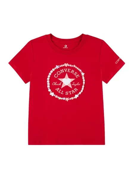CONVERSE Tricou VALENTINE'S DAY HEART roșu alb