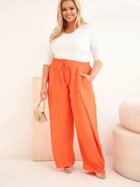 Talie elastică pantaloni Kesi portocaliu
