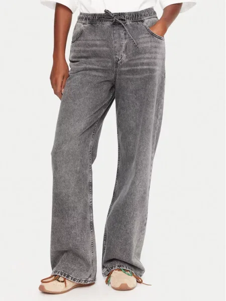 Широкие джинсы Roxy серые