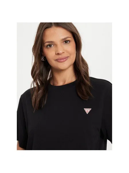 Guess Jeans Tričko Boxy Fit čierna
