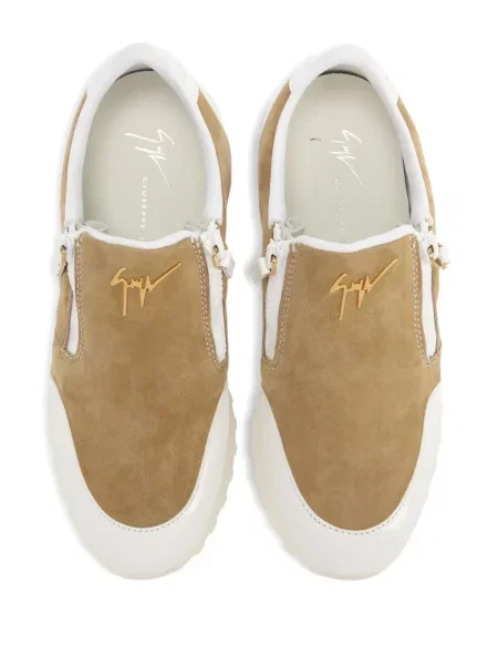 Sneakerși Giuseppe Zanotti din piele de căprioară maro
