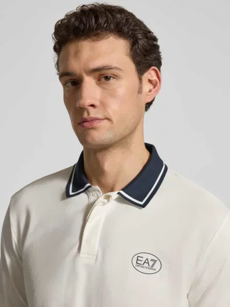 Koszulka polo o kroju regular fit z nadrukiem z logo Ea7 Emporio Armani biała