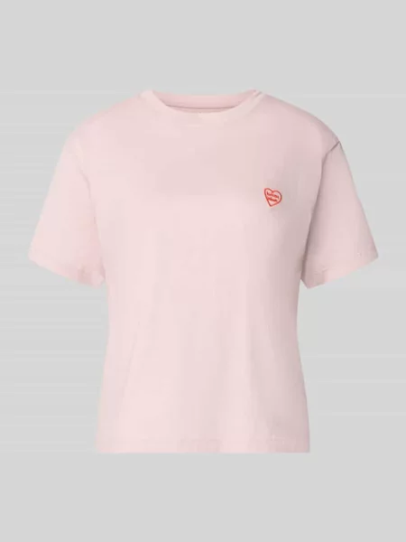 Krój regular fit T-shirt z wyhaftowanym motywem Jake*s Casual różowa