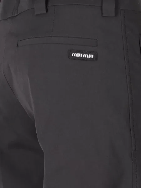 Pantaloni Miu Miu din poplin negru