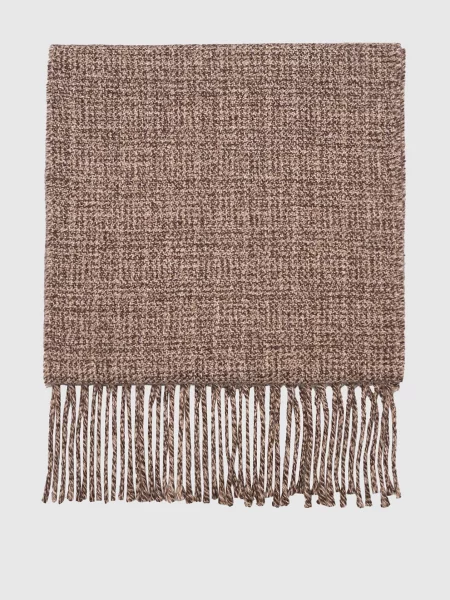 Шарф Loro Piana с бахромой коричневый