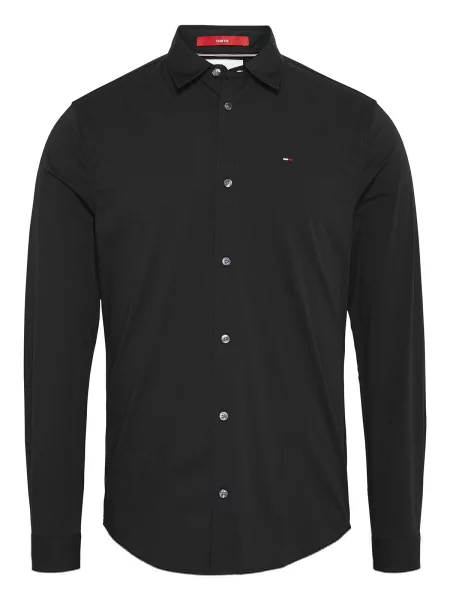 Raztegniti srajca Tommy Jeans črna