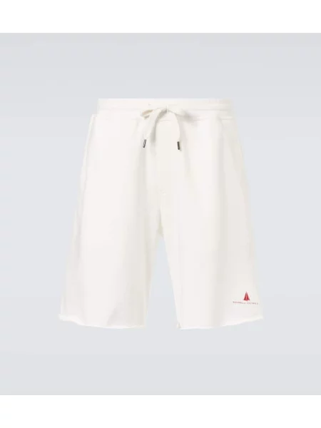 Pantaloni scurți Brunello Cucinelli din jerseu alb