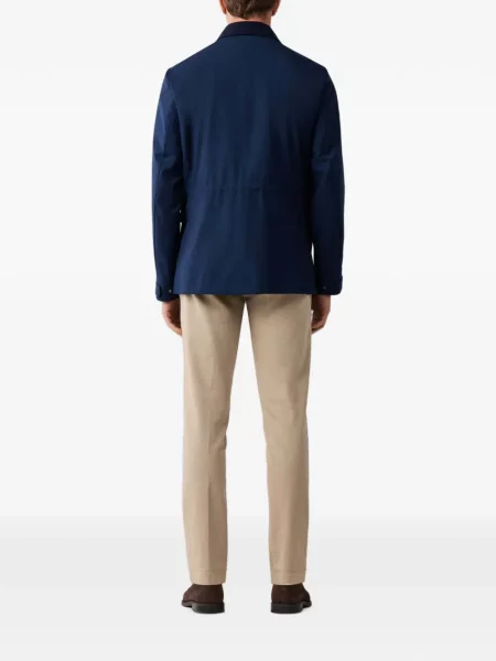 Gulerat palton Hackett London de catifea cord albastru