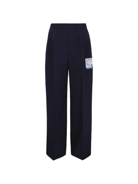 Pantaloni Maison Mihara Yasuhiro cu autograf albastru