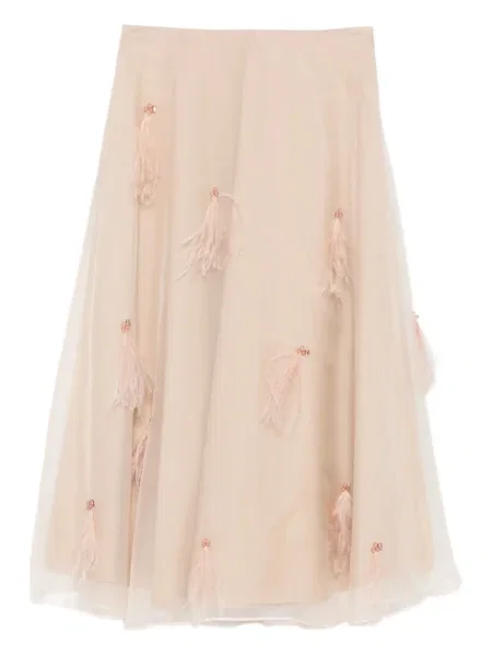 Fustă Dorothee Schumacher cu pene din tul