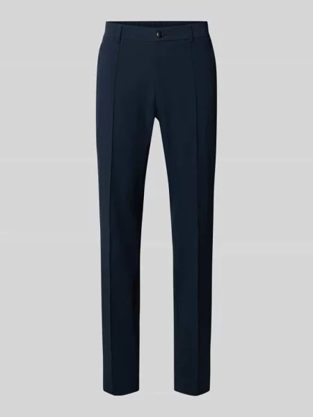 Spodnie garniturowe o kroju slim fit z tkaniny performance-stretch model Boss granatowe