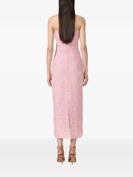 Rochie midi Costarellos din dantelă roz