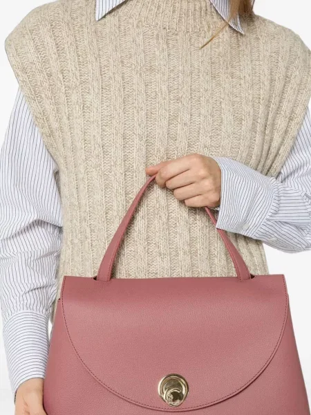 Кожена шопинг чанта Coccinelle розово