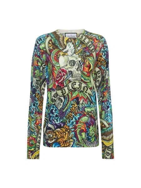 Sweter Philipp Plein z okrągłym dekoltem
