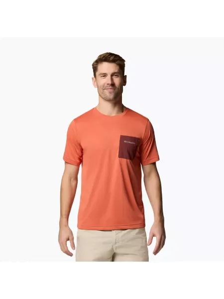 Мъжка тениска Columbia Hike Pocket Crew tuscan heather оранжево