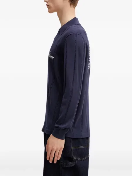 Hanorac Filling Pieces cu broderie albastru