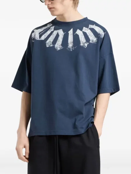 Tricou Palm Angels cu imagine albastru