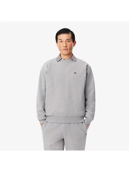 Lacoste Bluza Z Bawełnianej Dresówki szara