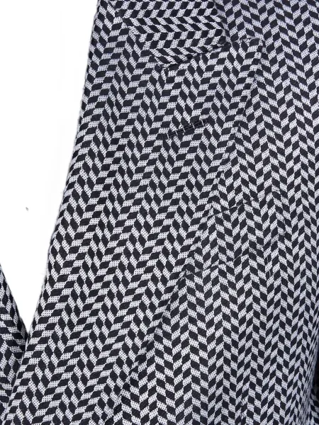 Geacă Tom Ford cu model herringbone cu două rânduri de nasturi negru