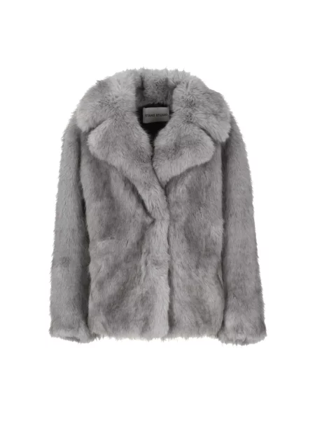 Lniana kurtka Stand Studio szara