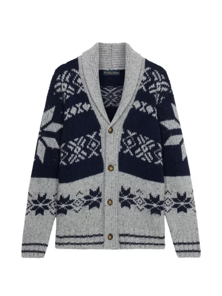 Gulerat cardigan Brooks Brothers gri