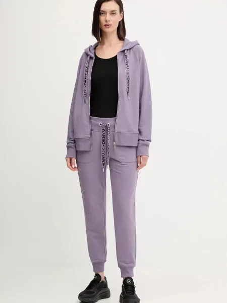 Однотонный свитер Dkny с капюшоном бежевый