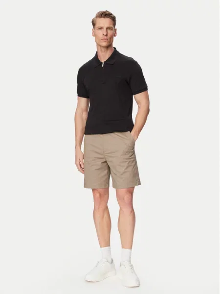 HUGO Kratke hlače iz tkanine Svetlo rjava