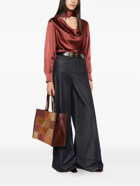 Top Max Mara de mătase roșu