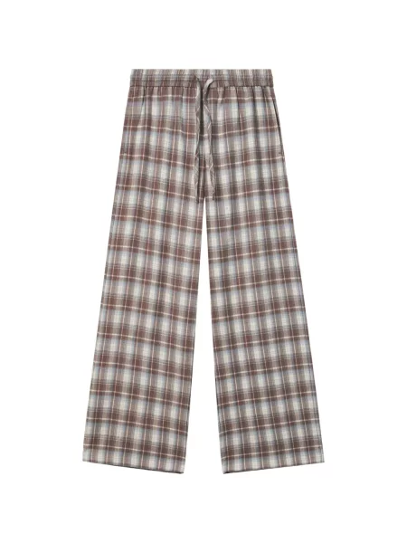 Pantaloni B+ab în carouri maro