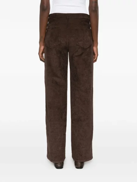 Pantaloni White Sand de catifea cord alb