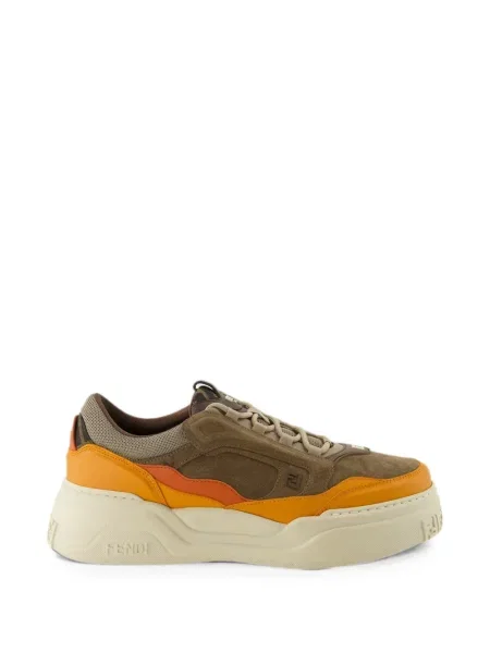 Sneakerși Fendi cu autograf maro