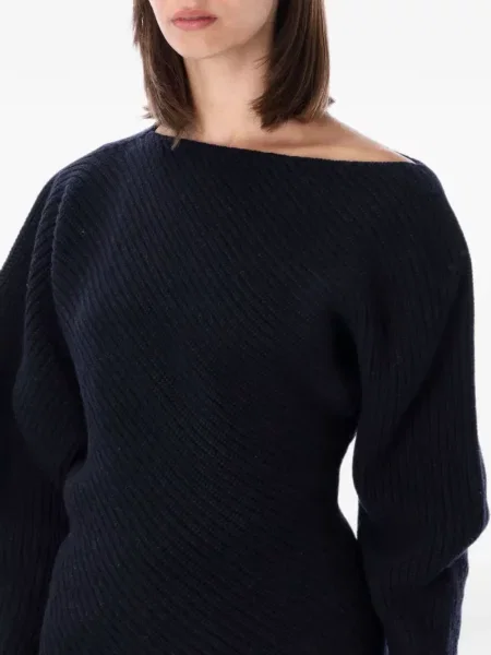 Pulover Alberta Ferretti asimetric albastru