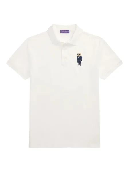 Polo majica Ralph Lauren Purple Label s vezom bijela
