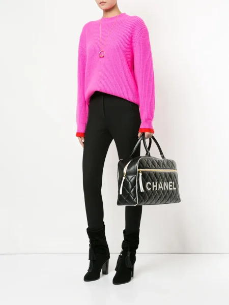 Prošívaná kabelka Chanel Pre-owned černá