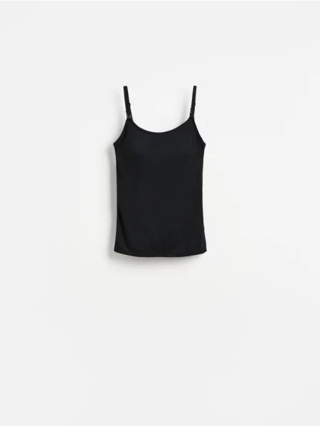 Reserved Top simplu cu negru