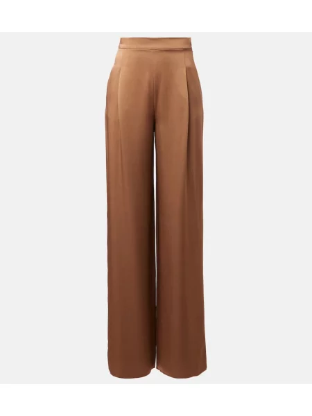 Pantaloni Max Mara din satin maro